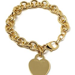 Tiffany &co .925 silver heart gold plated bracelet
