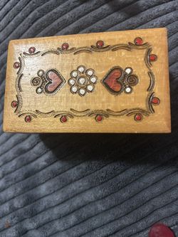 Vintage Polish Wooden Trinket Box