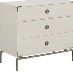 West Elm Malone Campaign White Lacquer Three-Drawer Dresser for Sale in  Aventura, FL - OfferUp