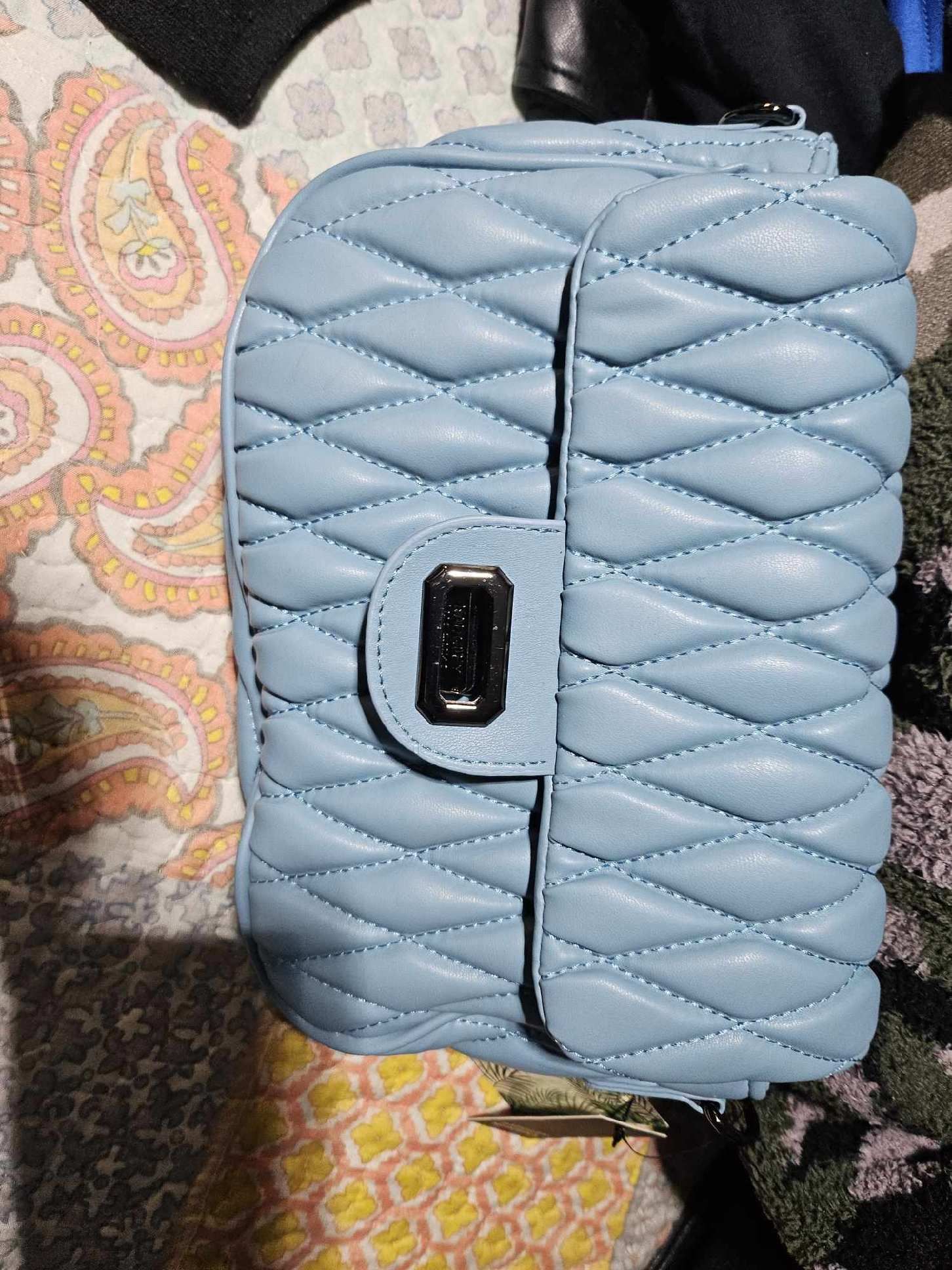 Blue Puff Crossbody/clutch Bag