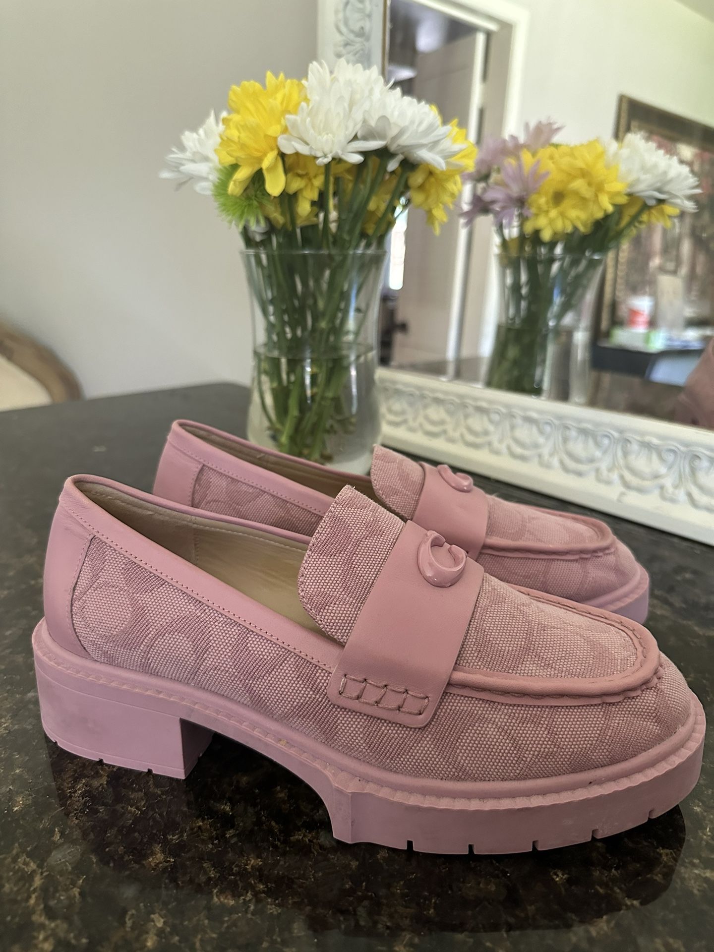 Pink Coach Loafers