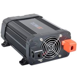 Inversor de corriente para automóvil TE16, 3 enchufes, 2 puertos USB, certificado TÜV Rheinland, convierte 12 V a 120 V. La salida de potencia es de 1