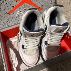 Jordan 4 Retros WHITE/MIDNIGHT NAVY