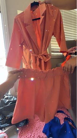 Orange 2 piece shorts