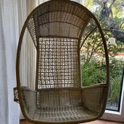 Wicker Hanging Egg Chair – Beige