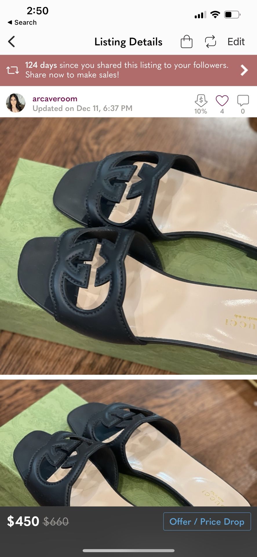 Gucci Sandals Size 37