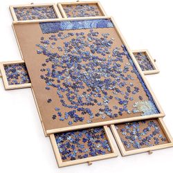 Puzzle Board, 1500 Piece Puzzle Board, Portable Puzzle Board Jigsaw Puzzle Board with Drawers