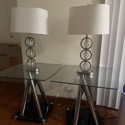 2 Side Tables + 2 Lamps