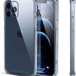 Case for iPhone 12/ 6.1", Clear Slim Fit Hard Back Soft Silicone TPU Bumper Cover Drop Protection, Thin Cute Full Body Shock-Proof Anti-Yellow Transpa
