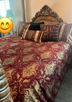 Cal king comforter and pillows