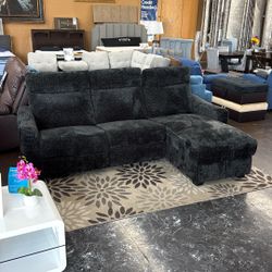 Black Fabric Sectional