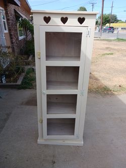 Antique white cabinet with original glass knobs
