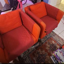 Very Comfortable Chairs 50 Each With Cover Protecting Color Red 