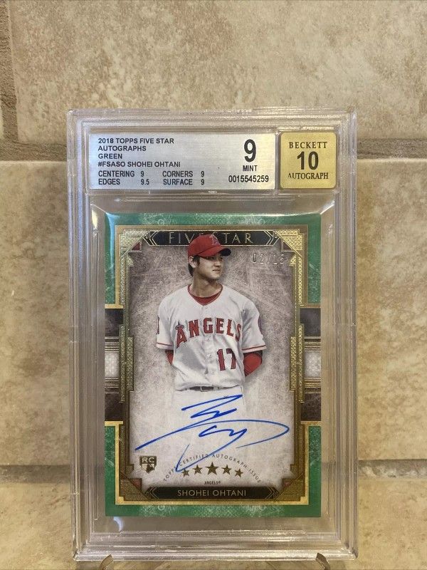 Shohei Ohtani 2018 Topps Five Star Autograph RC/15!BGS 9, auto 10 MVP 📈