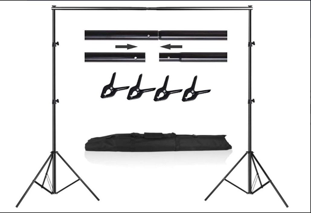 HYJ-INC HYJ-1010 8x8ft Adjustable Photo Backdrop Stand Kit with Carry Bag