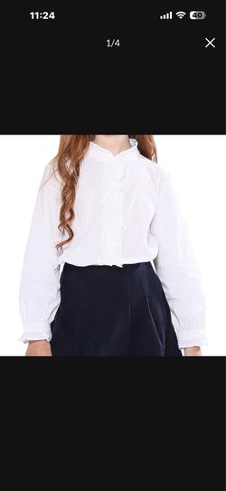 GIRLS WHITE BUTTON DOWN TOPS NEW