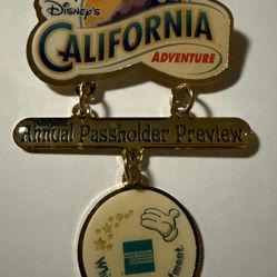 Disney DCA Annual Passholder Preview Dangle Pin - Pack of 4