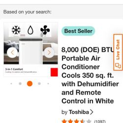 Portable Air Conditioner  Less Then 1 Year Old