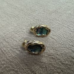 Women's Fashion Mother Shell Earrings Vintage Grandmother Green Geometric Earrings for Women 14k Gold Plated Earrings,Gift for Women