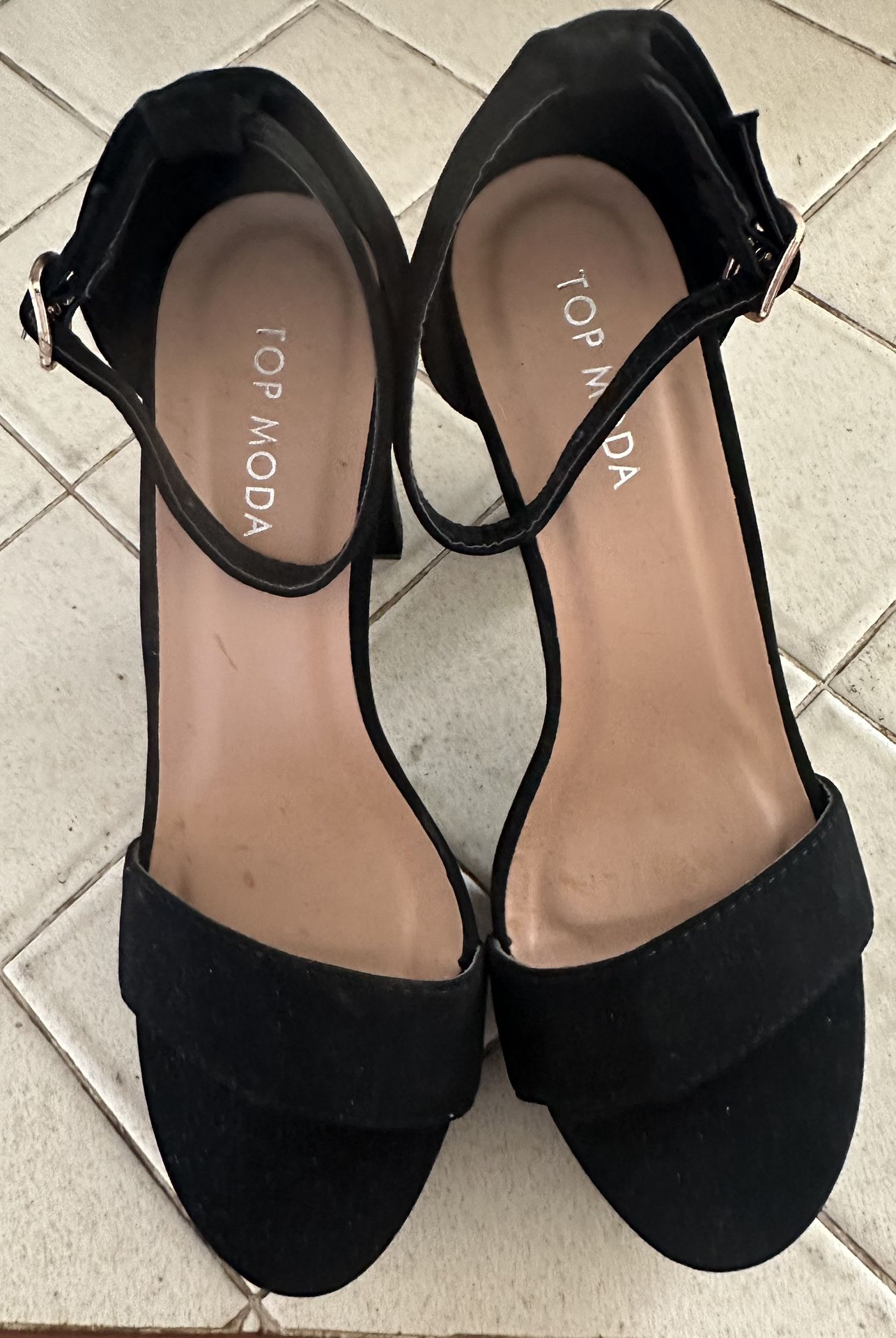 Black - Open Toe - High Heel - Platform - Ankle Strap - Shoes