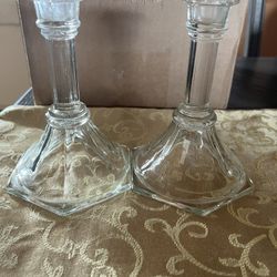 Beautiful glass candlesticks