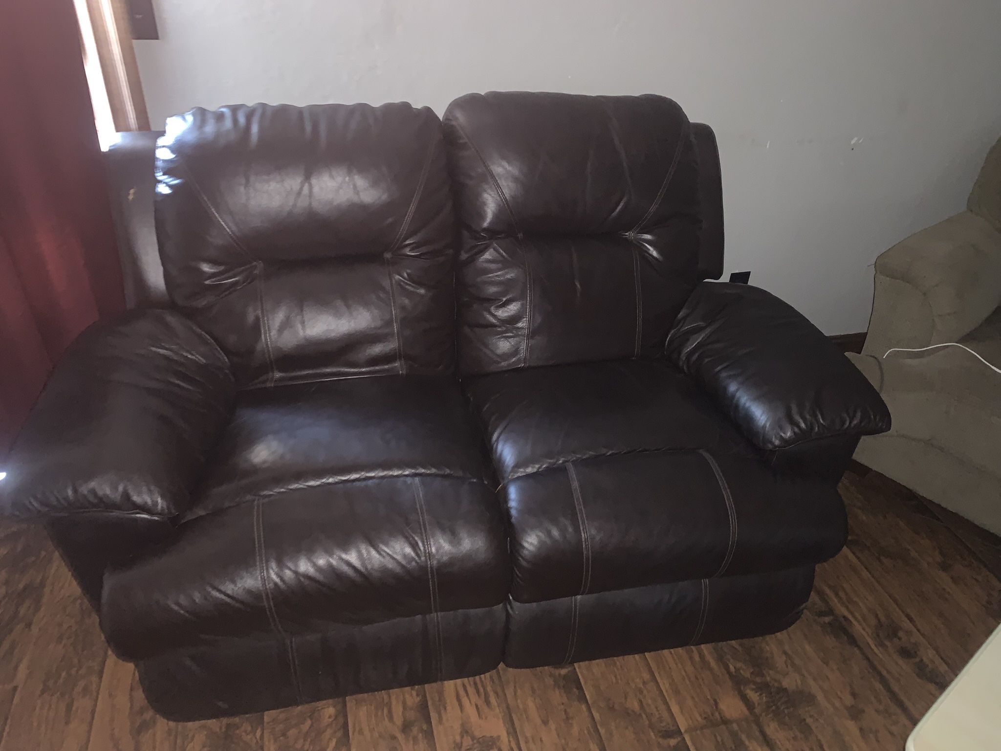 Electric Reclining Leather Loveseat