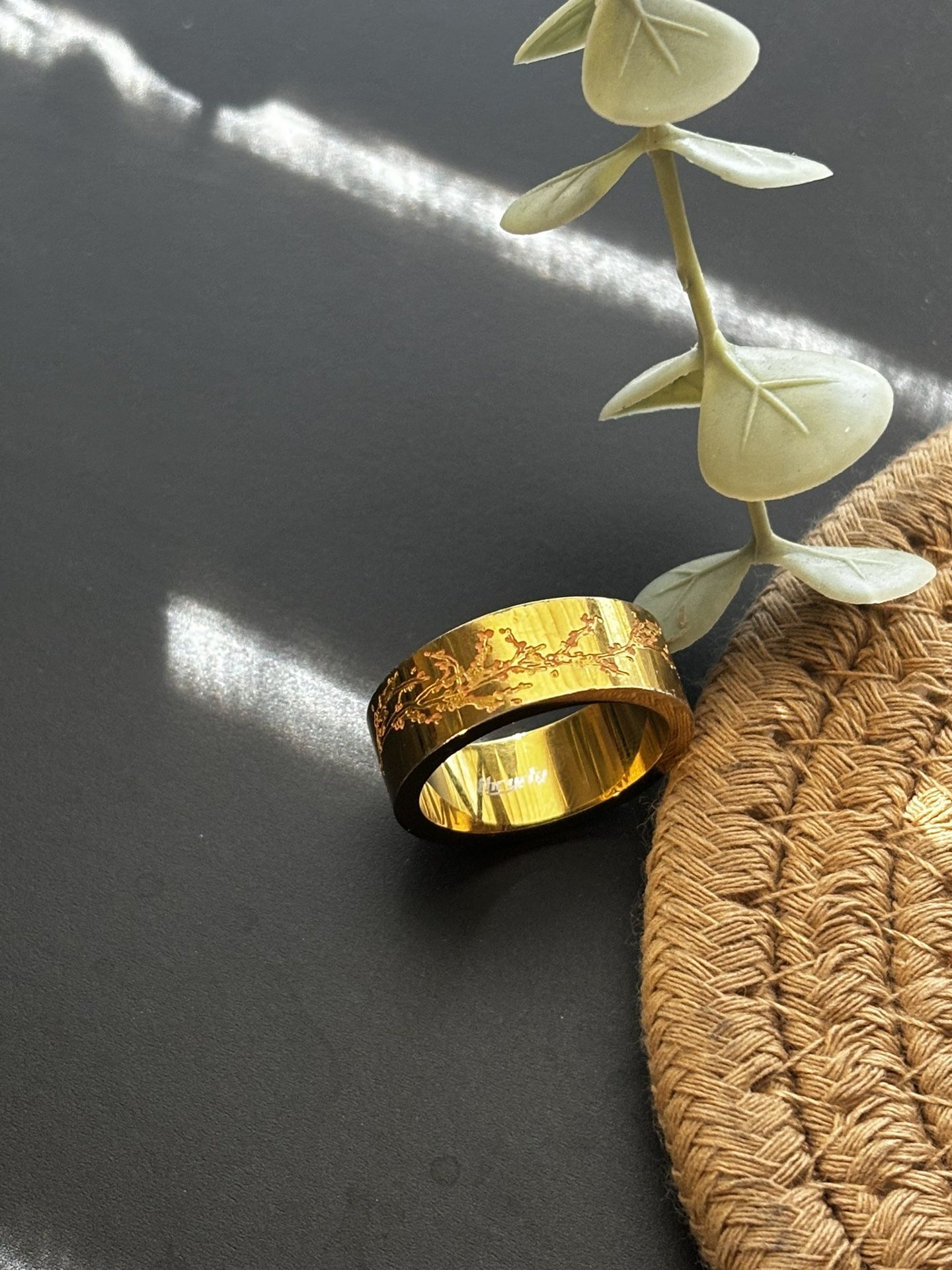 Blossom Tree Gold Plated Sterling Ring Size 9