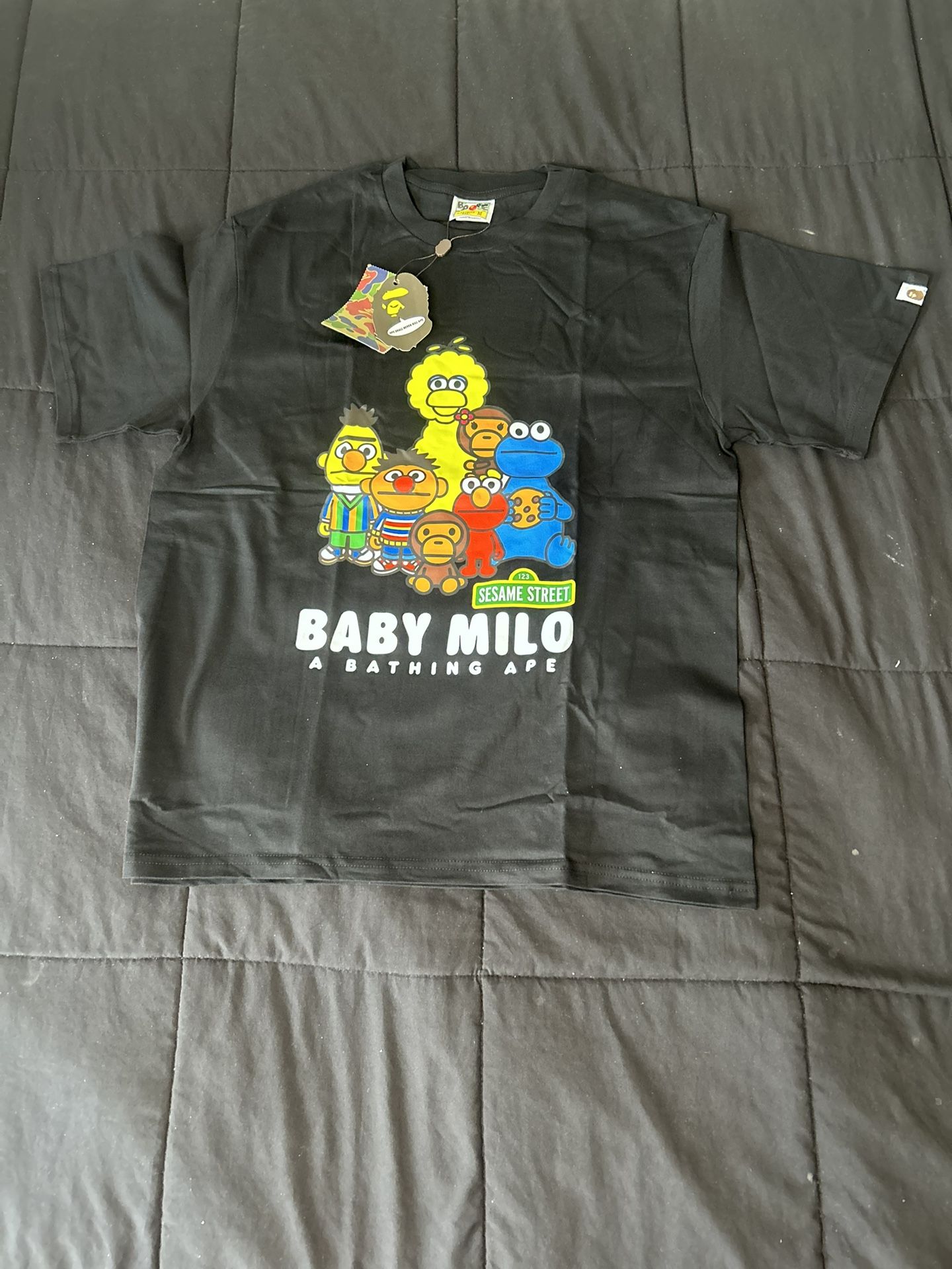 Black BAPE x Sesame Street baby Milo tee #BAPE #SesameStreet