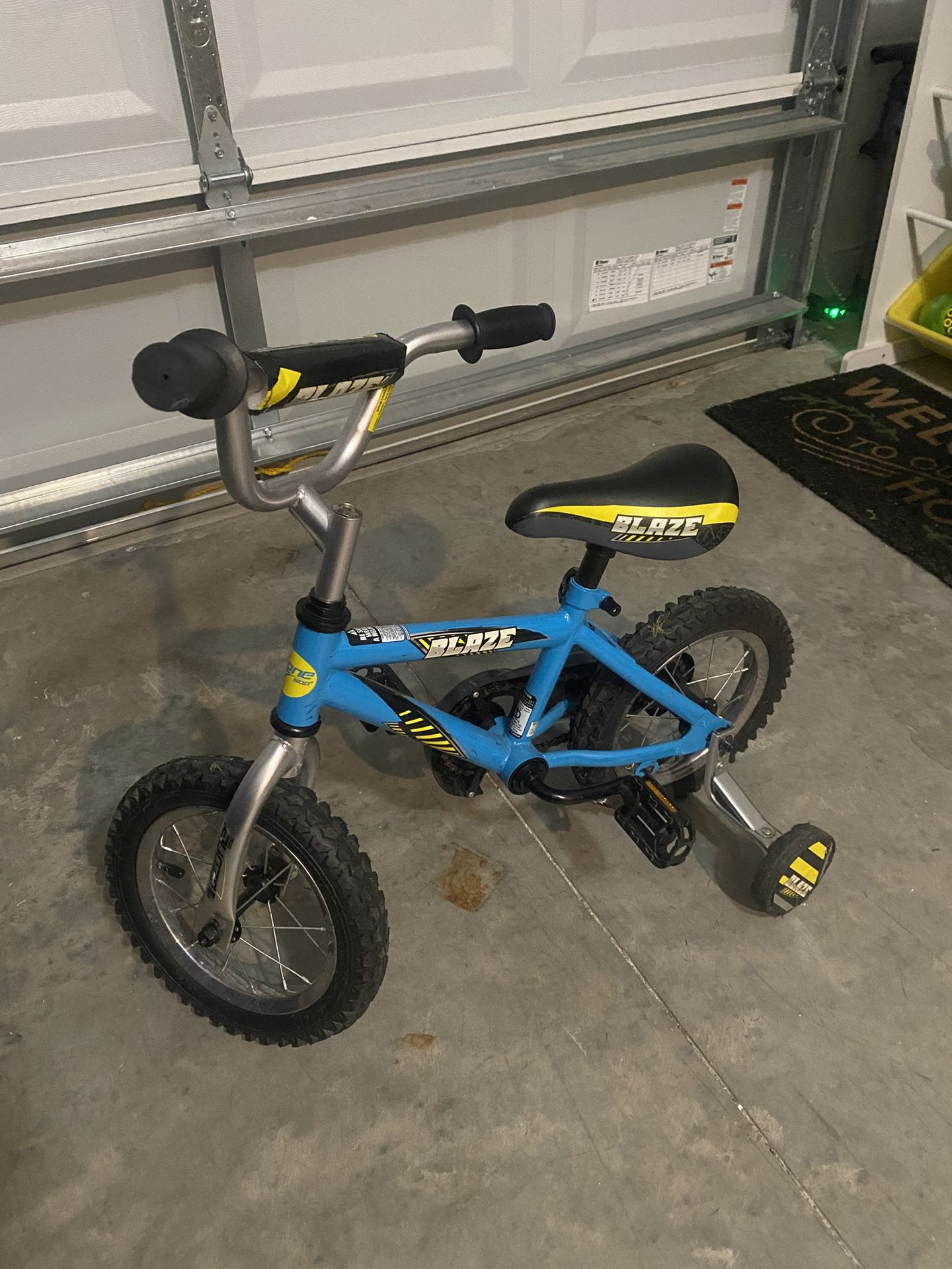 Blue Kids 12” Bike With Training Wheels