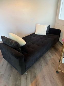 Black Tufted Futon Sofa Bed