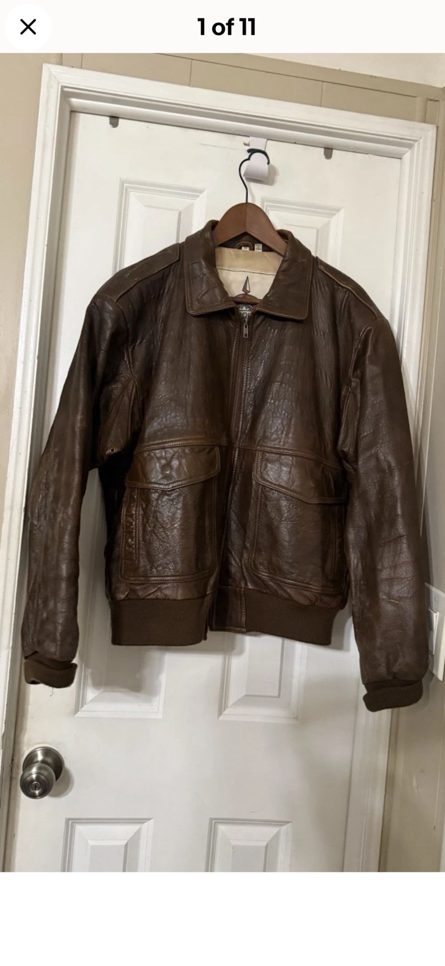 Men’s Leather Bomber Jacket 