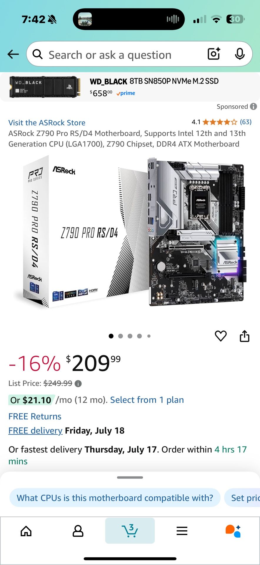 motherboard,cpu, Ram And Graphics Card