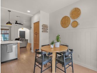 Round wooden table