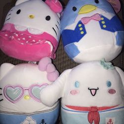Sanrio Squishmallow Hello Kitty ,Tuxedo , Cinnamonroll 6.5 .Set of 4 $70 and sale separate for 20 each.