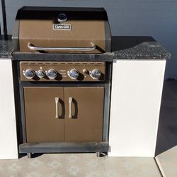 BBQ Grill Island with Granite Top