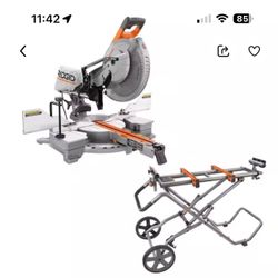 RIDGID Foldable Mobile Miter Saw Stand – Like New – $150