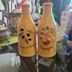 Vintage Revol Porcelain Vinegar And Oil Set 