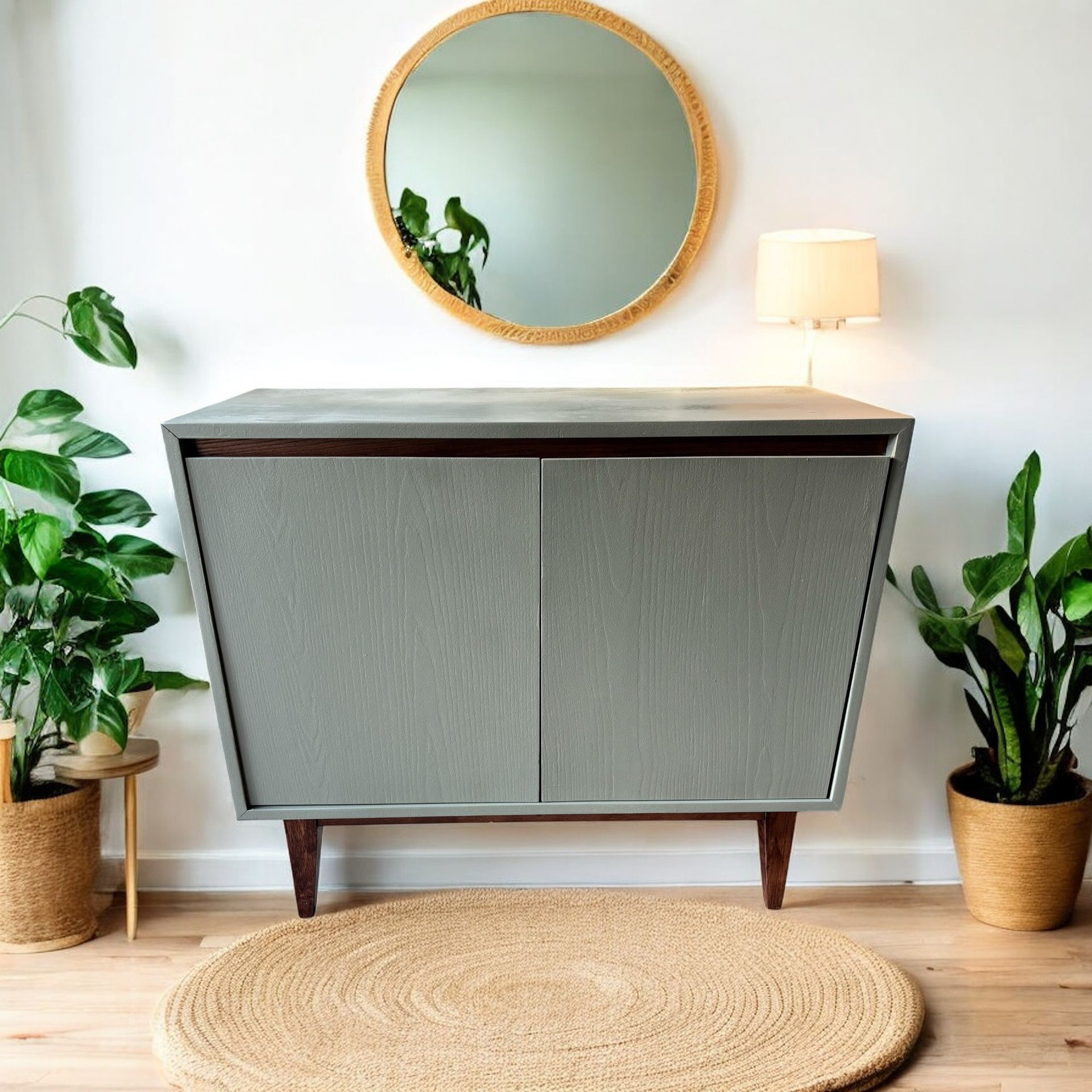 MCM Green Wood Cabinet