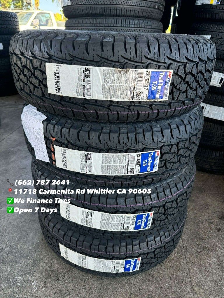 235/65R17 BFGoodrich TrailTerrain T/A New Set of Tires Installed and Balanced Set de Llantas Nuevas Instaladas y Balanceadas