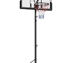 Basketball Hoop,Portable Basketball Hoop System for Outdoor, Adjustable Height 5.7-10ft 45in Backboard Basketball Goal for Kids Teen and Adult 
