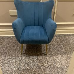 Velvet Wingback Accent Chair