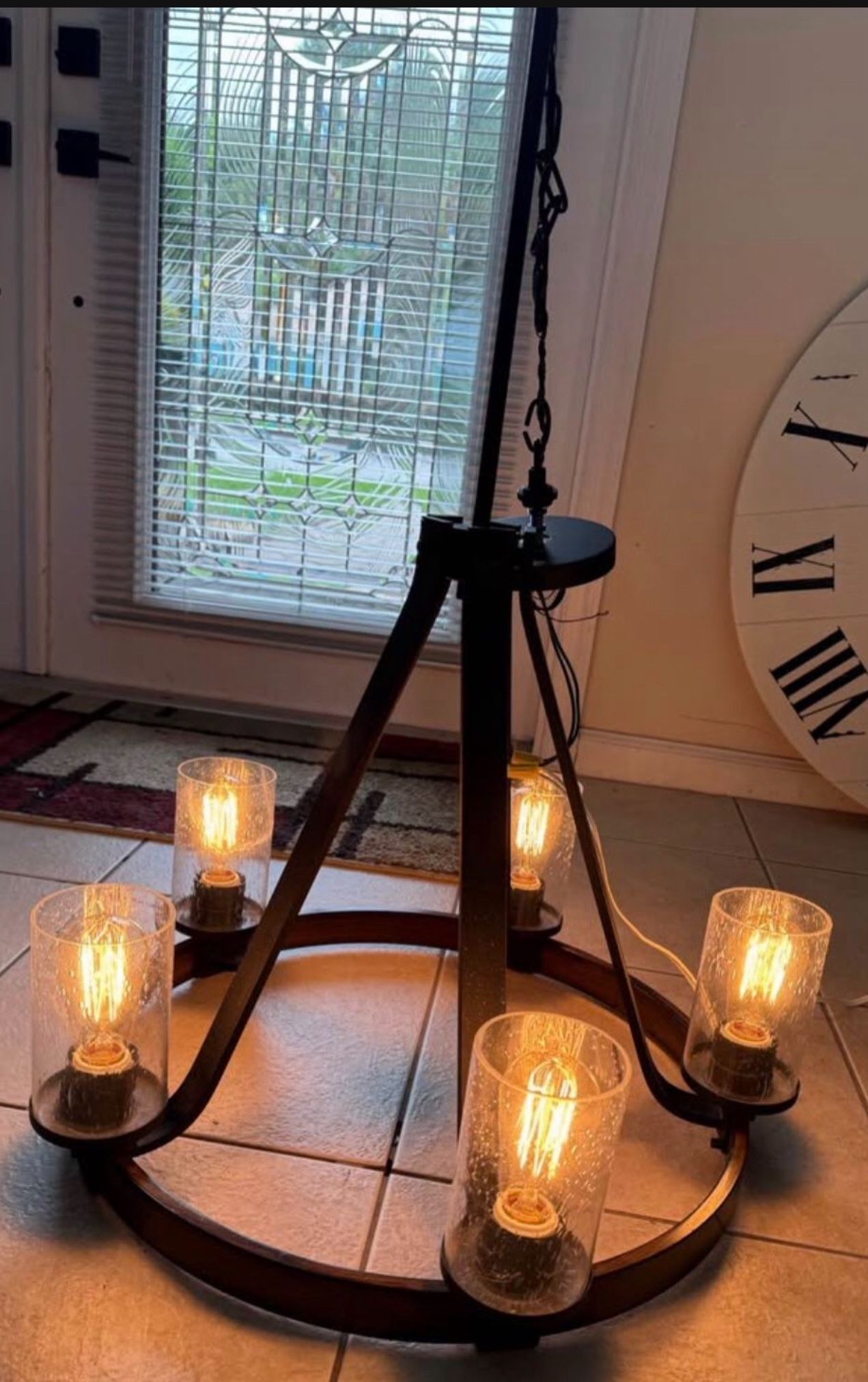 Kichler Barrington 5 Light Distressed Farmhouse Chandelier