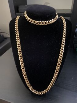 Cuban link set 9mm (gold layered)
