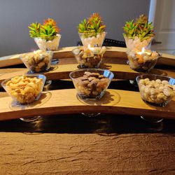 Up Cycled Rustic Centerpieces. Handmade From Wine Stave