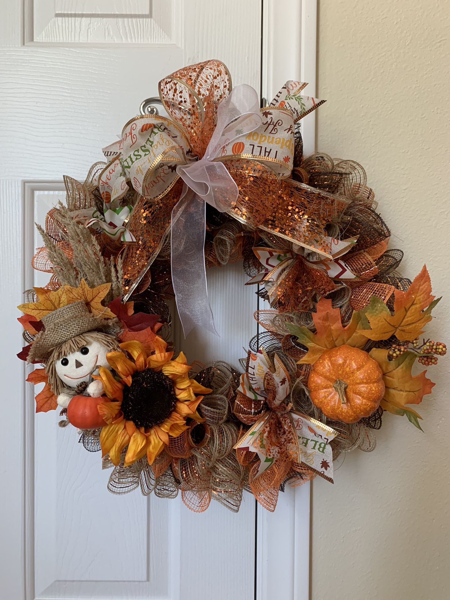 Fall Decoration mesh Wreath 