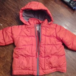 Orange Puffer Jacket Size: 9-12 Months 