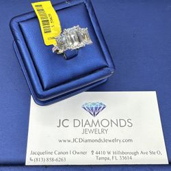 Ring Engagement 14k Lab Diamonds Center Stone 3,31 Karat Plus Center Stones 