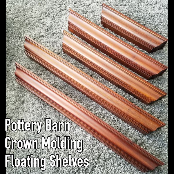 Pottery Barn Crown Molding Floating Shelves Set Of 6 For Sale In