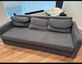 IKEA FRIHETEN Sleeper Sofa Dark Gray Sectional Couch Pull Out Bed & Built In Storage