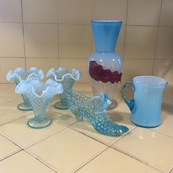 Vintage Aqua glass group